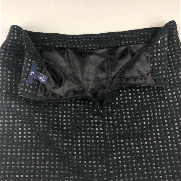 Gap Black Mini Skirt Cotton Blend Textured Faux Leather Size 6 - Picture 9 of 13